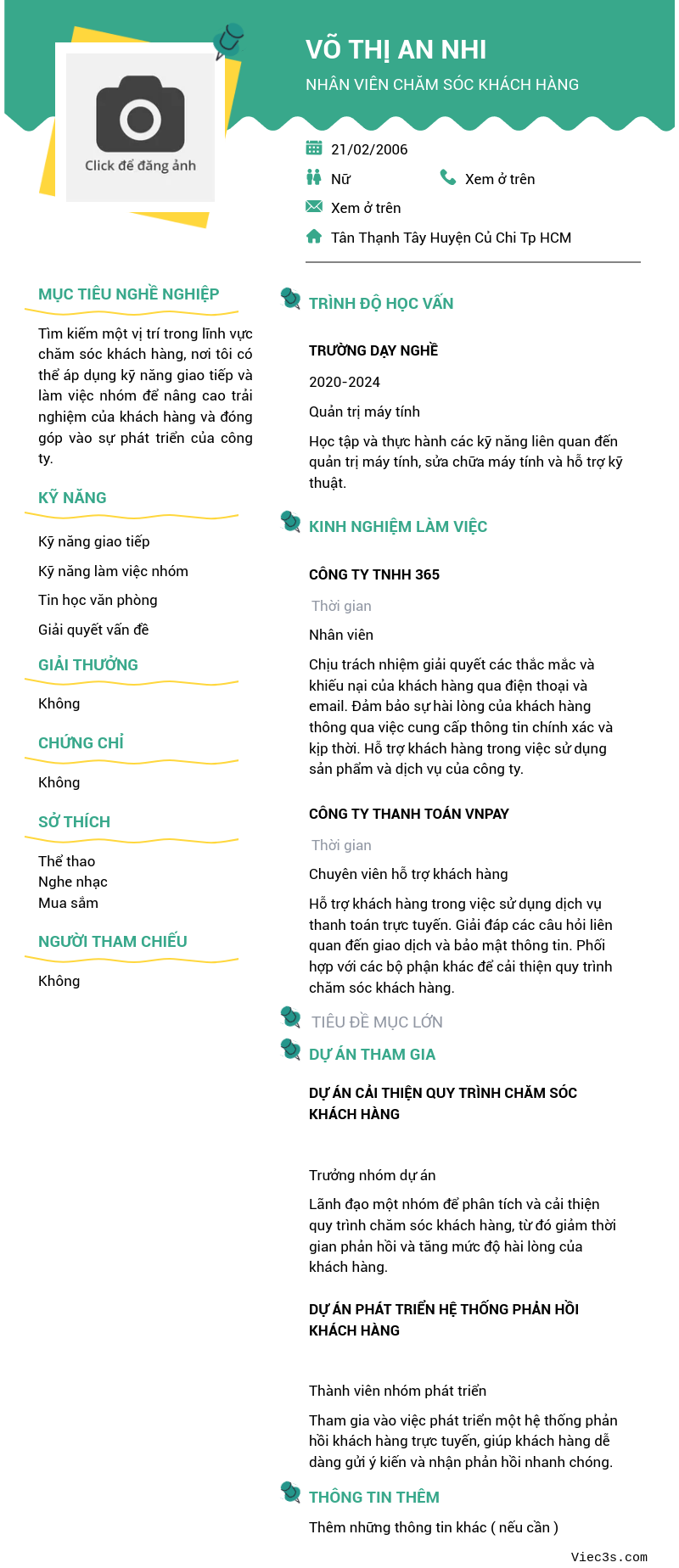 CV ứng viên