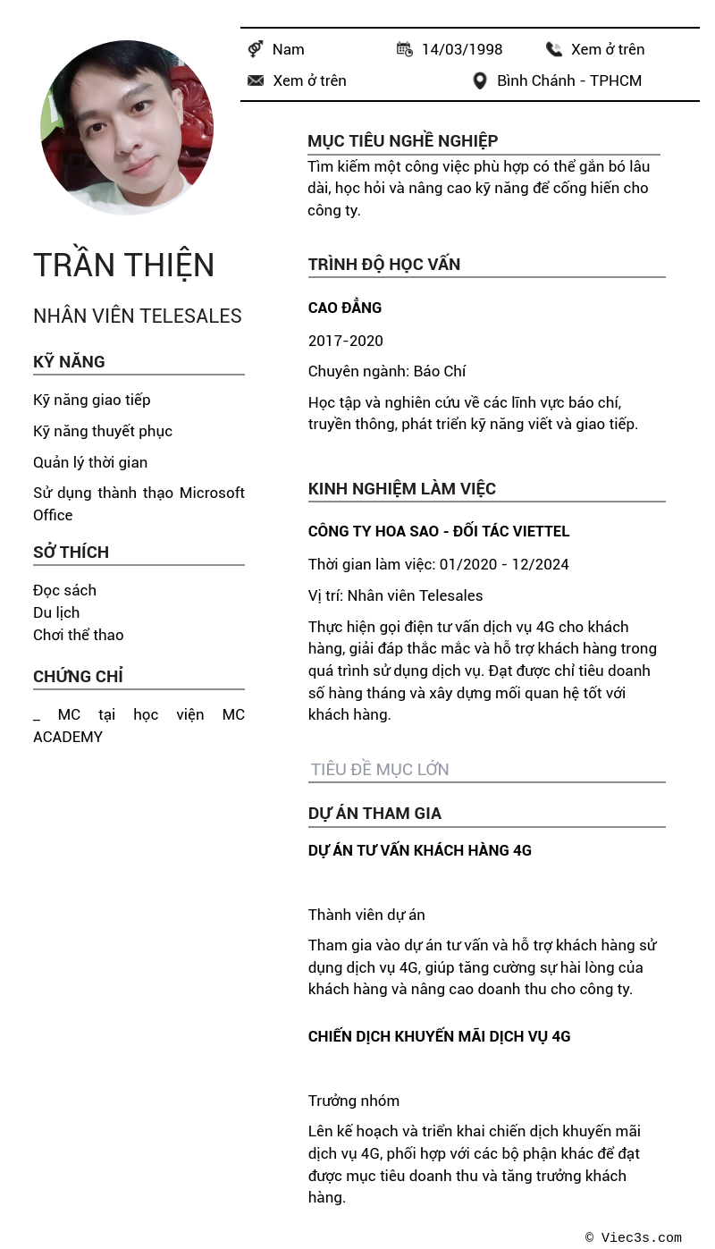 CV ứng viên