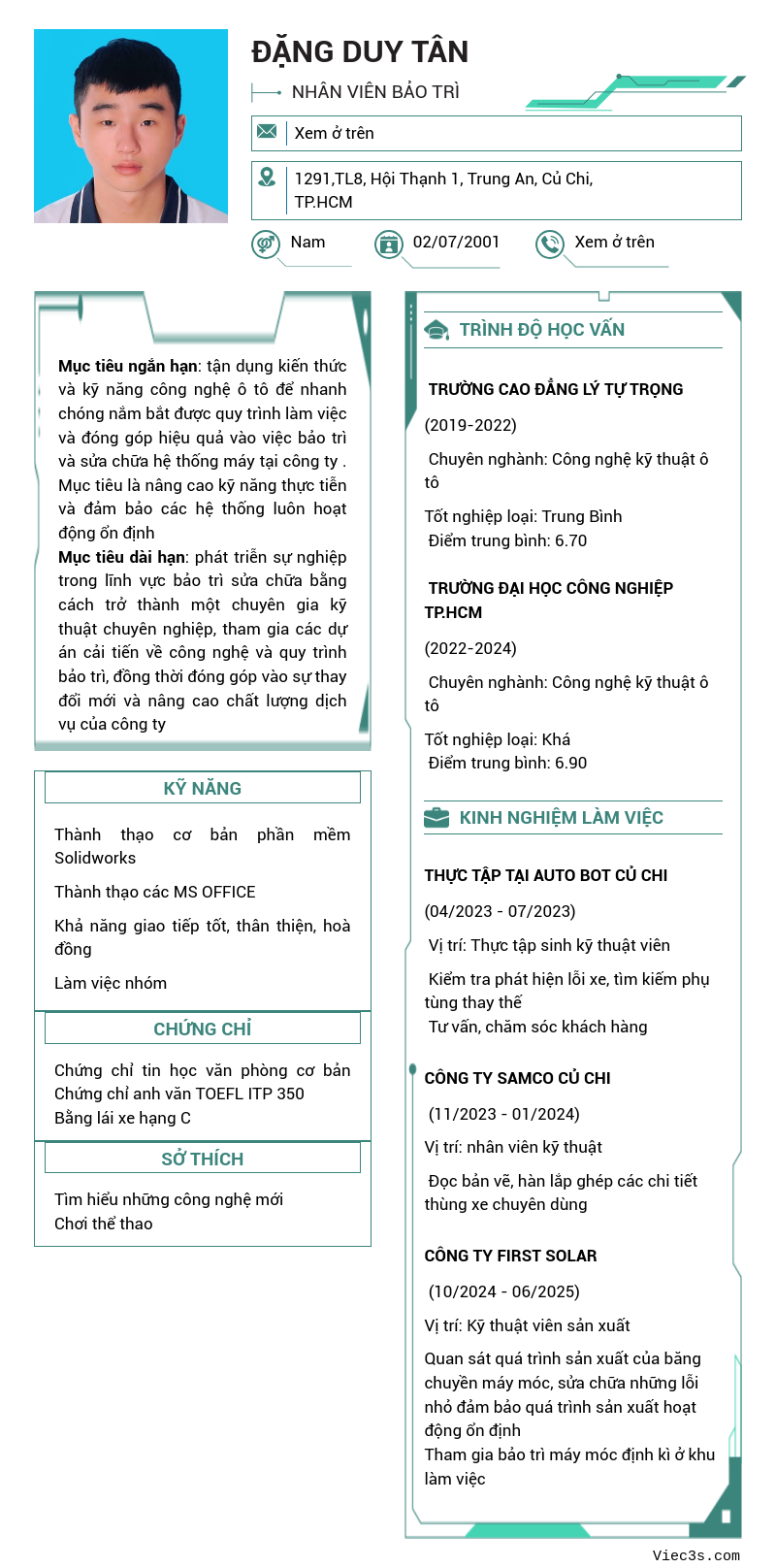 CV ứng viên