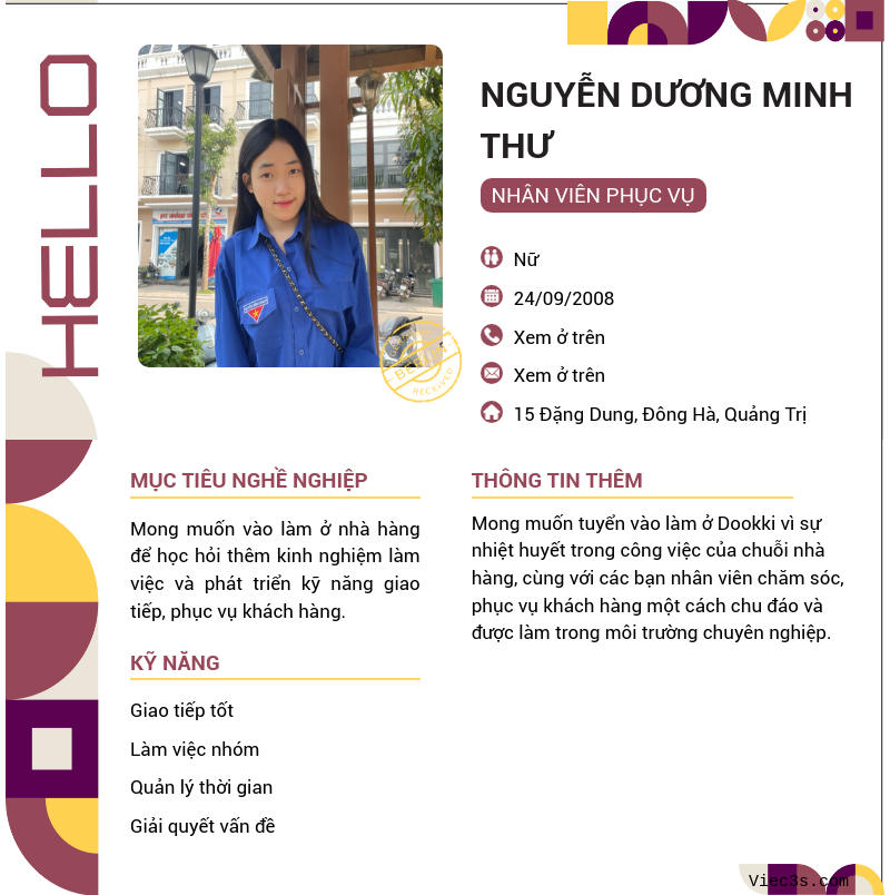 CV ứng viên