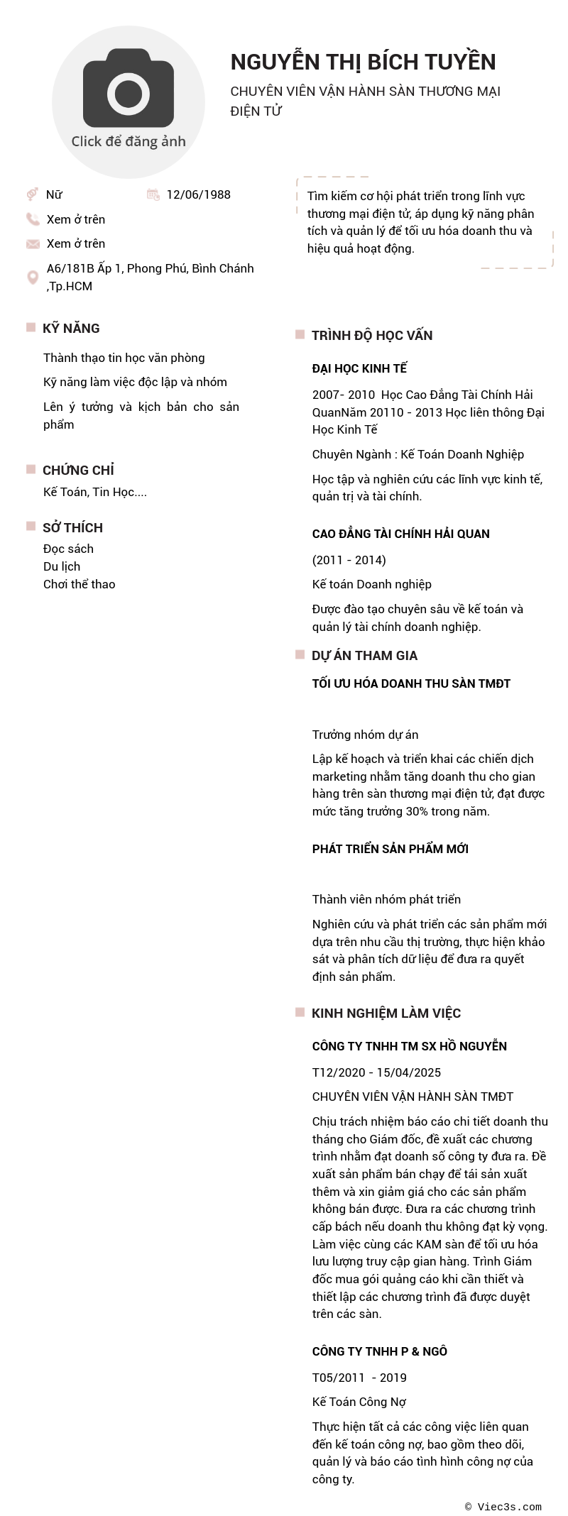 CV ứng viên