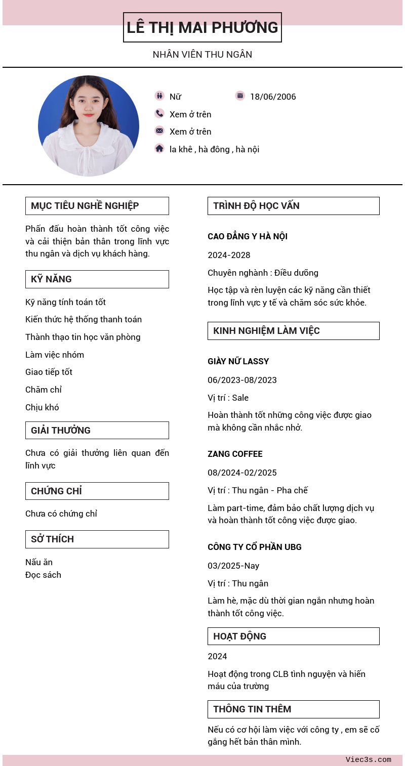 CV ứng viên