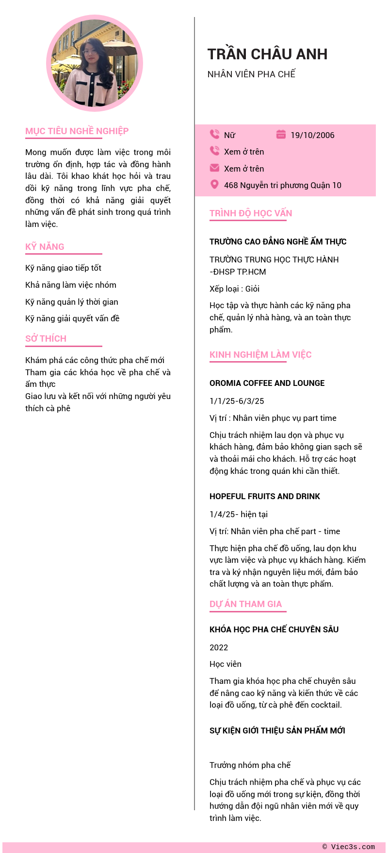 CV ứng viên