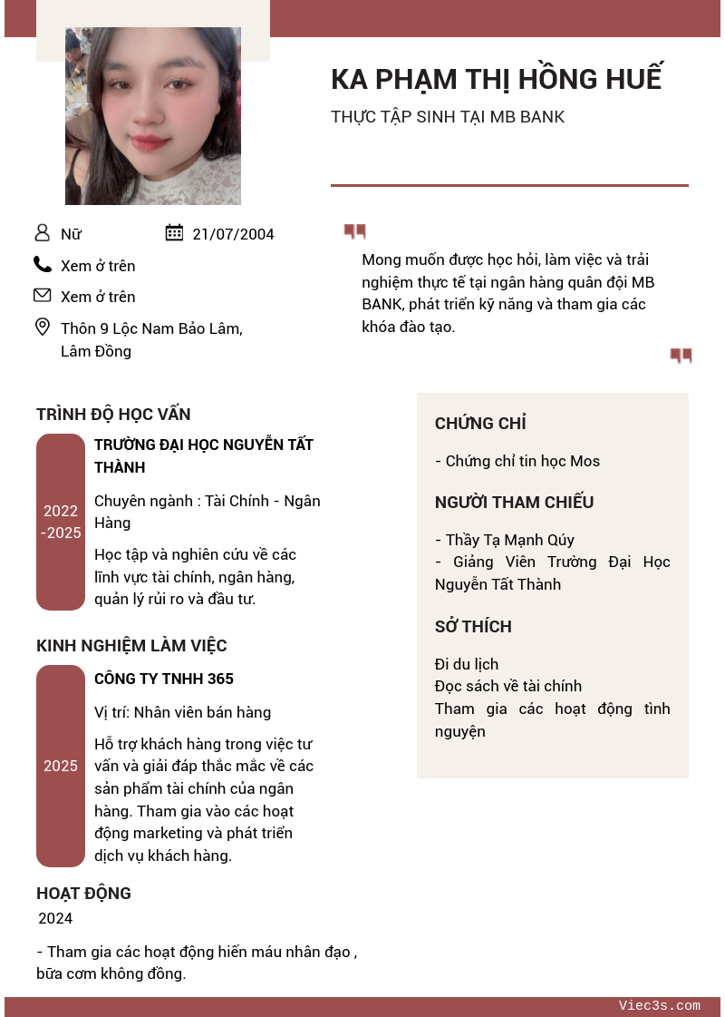 CV ứng viên