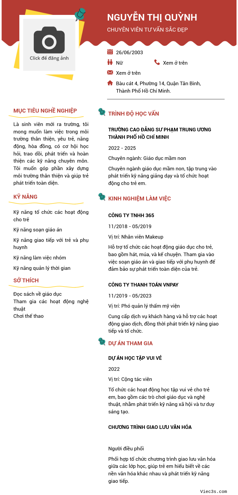 CV ứng viên