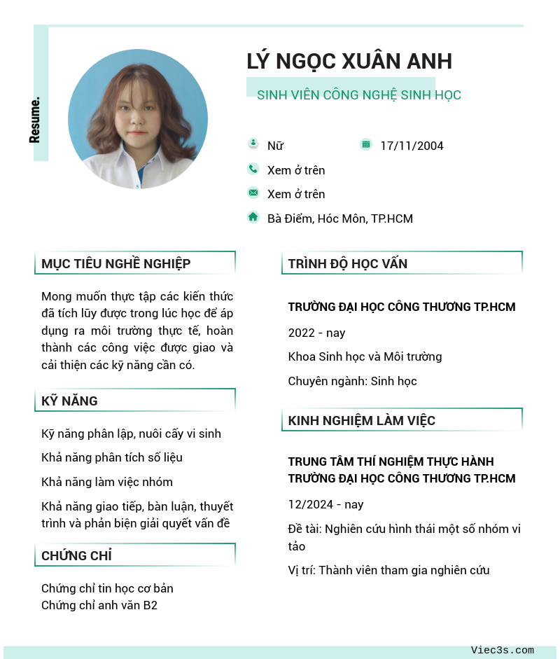 CV ứng viên