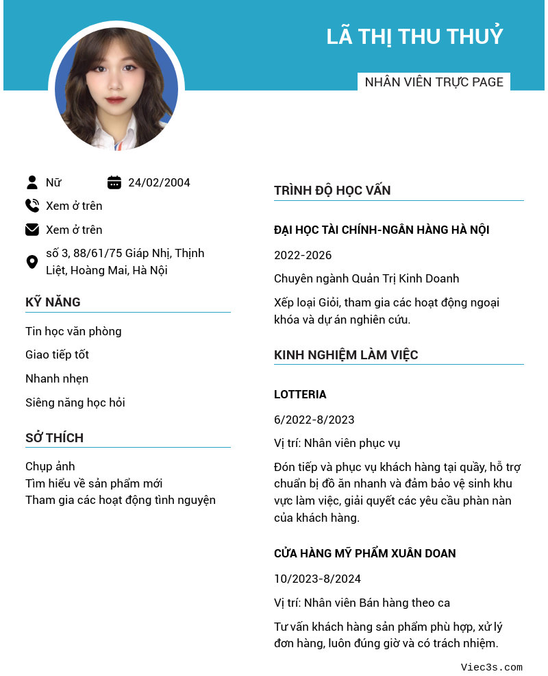 CV ứng viên