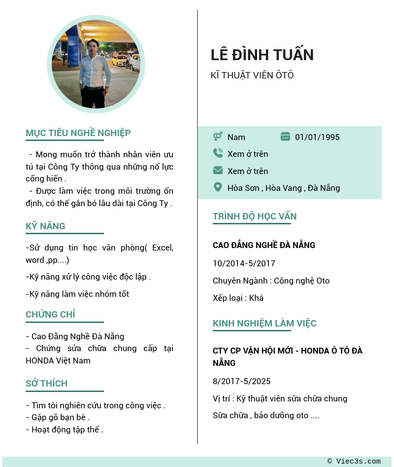 CV ứng viên