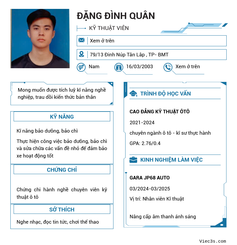 CV ứng viên
