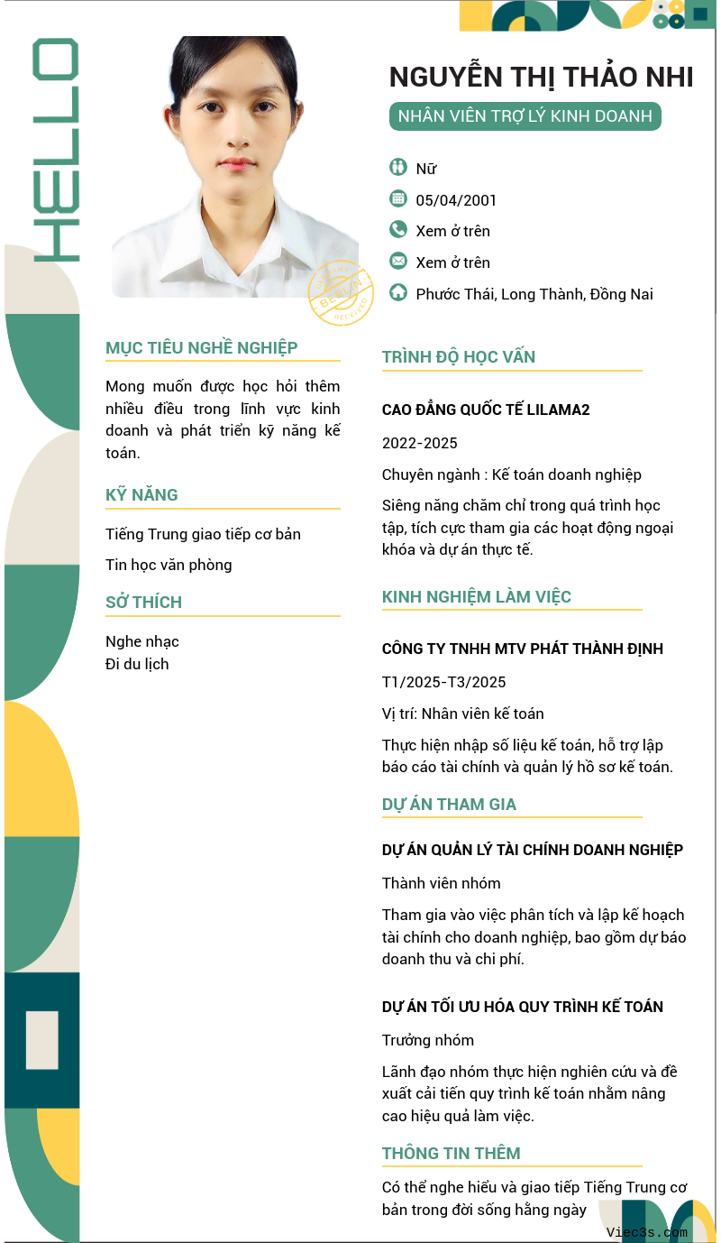 CV ứng viên
