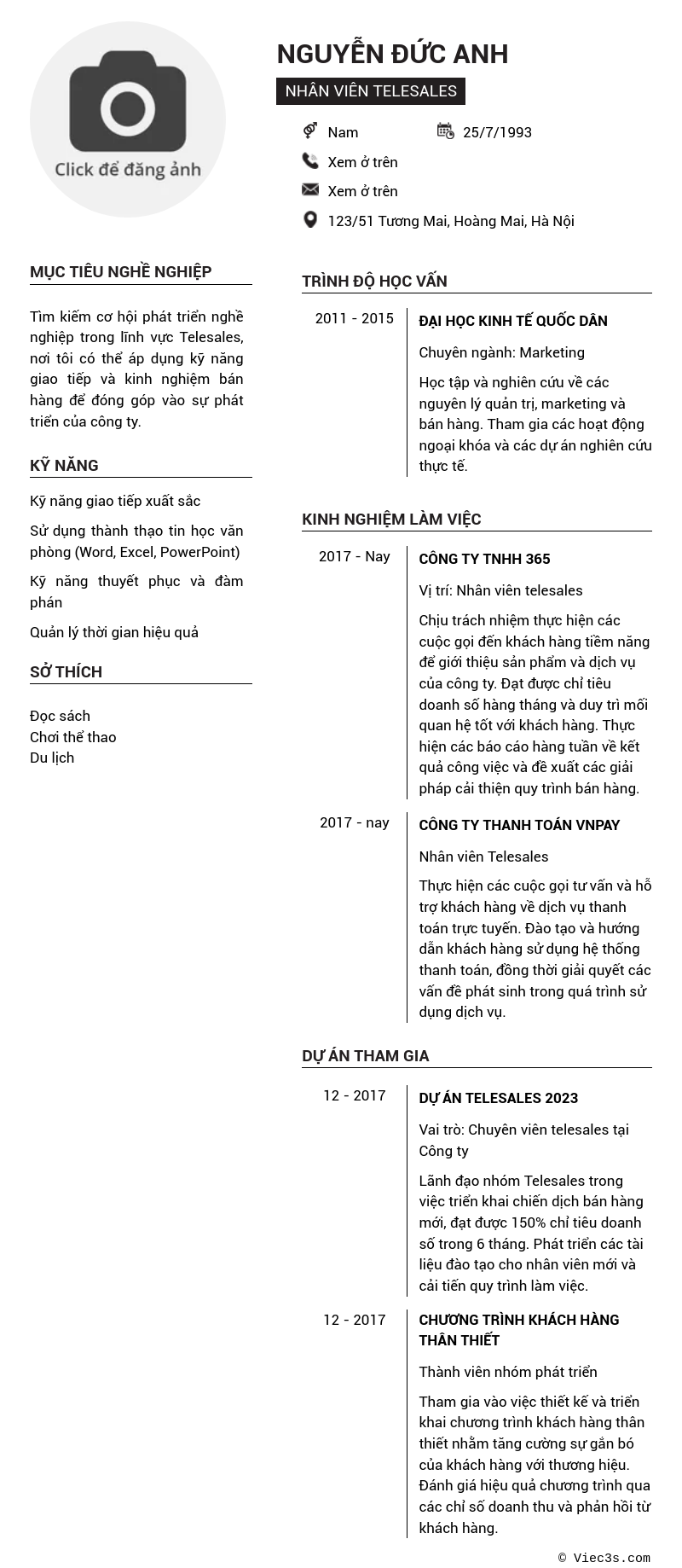 CV ứng viên