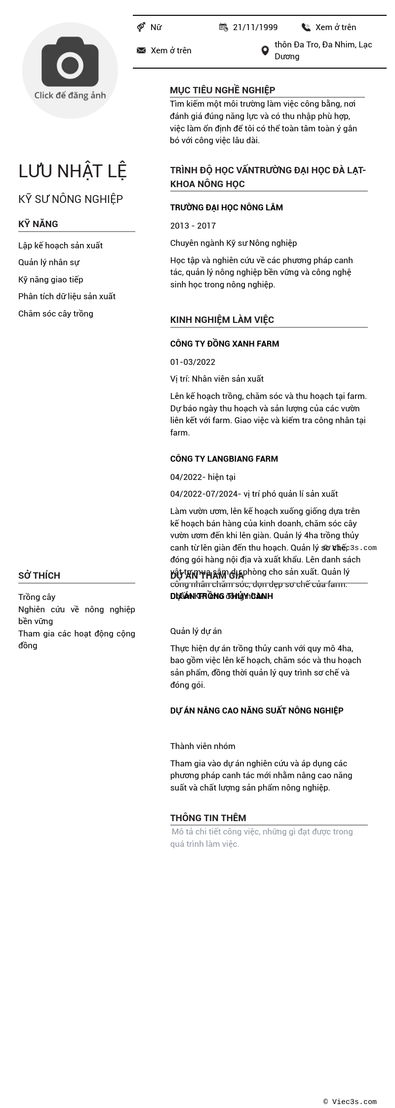 CV ứng viên