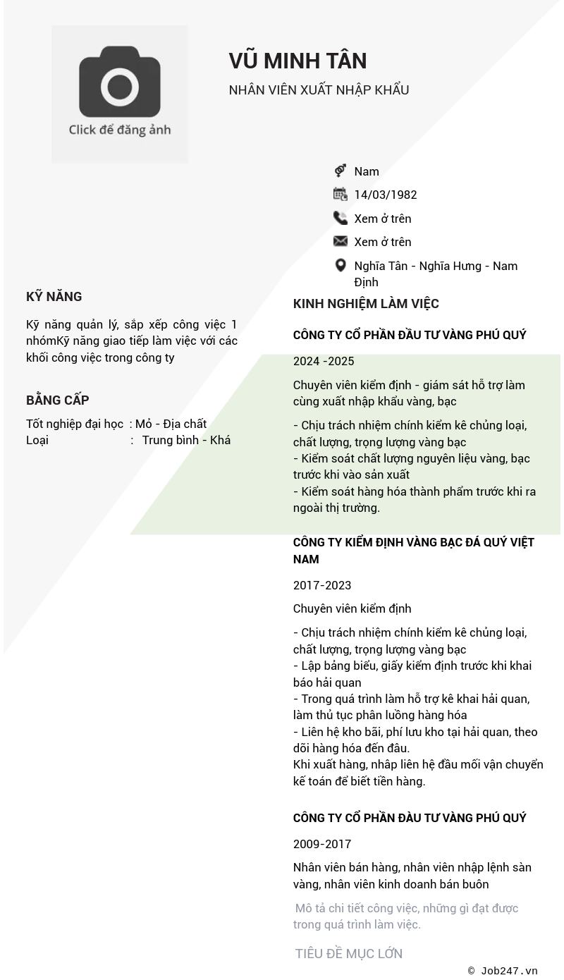 CV ứng viên
