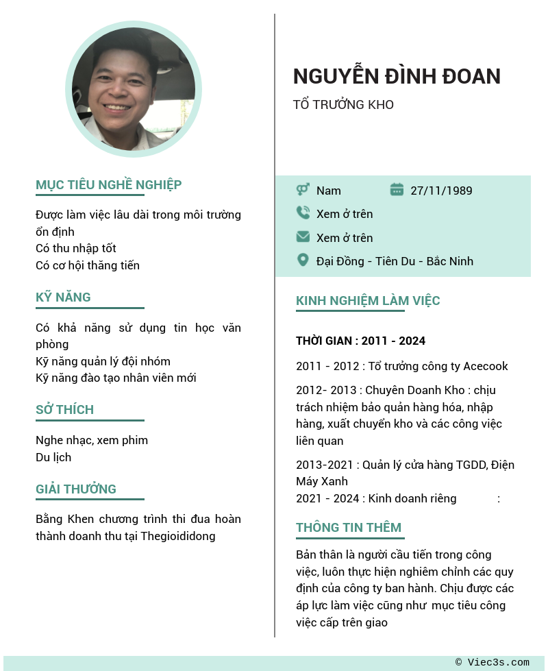 CV ứng viên
