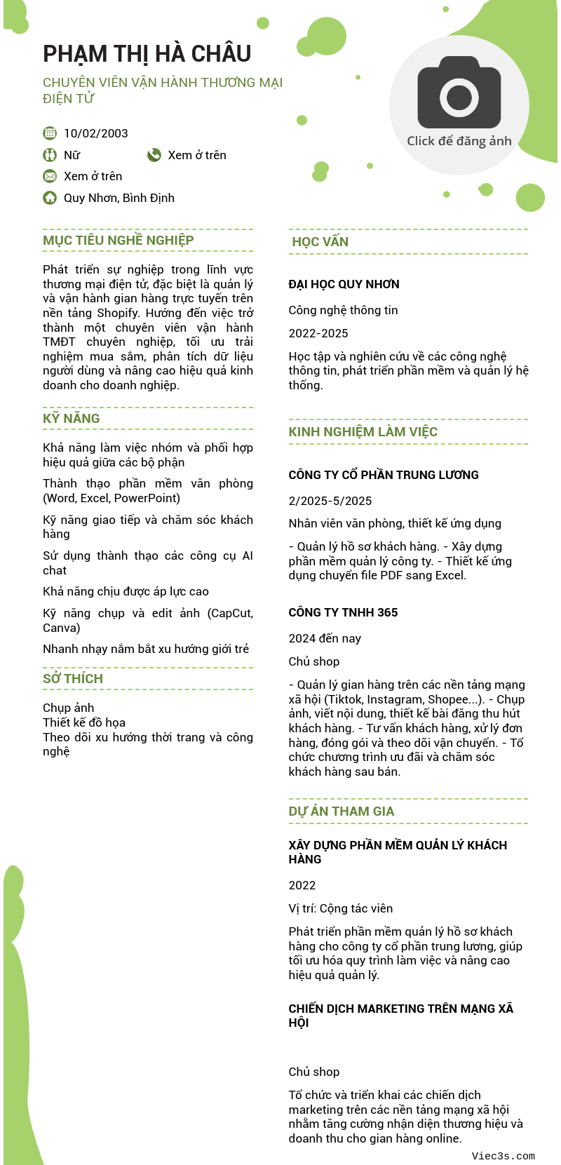 CV ứng viên