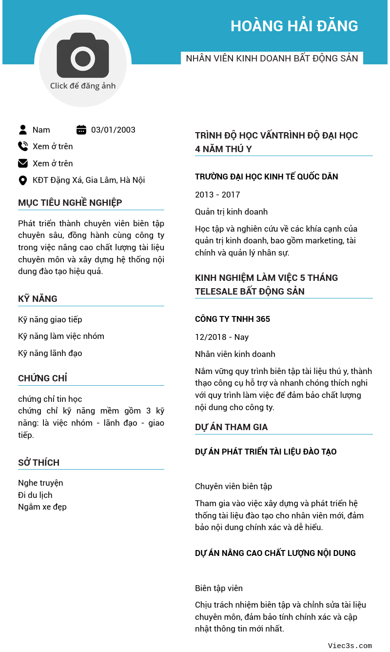 CV ứng viên