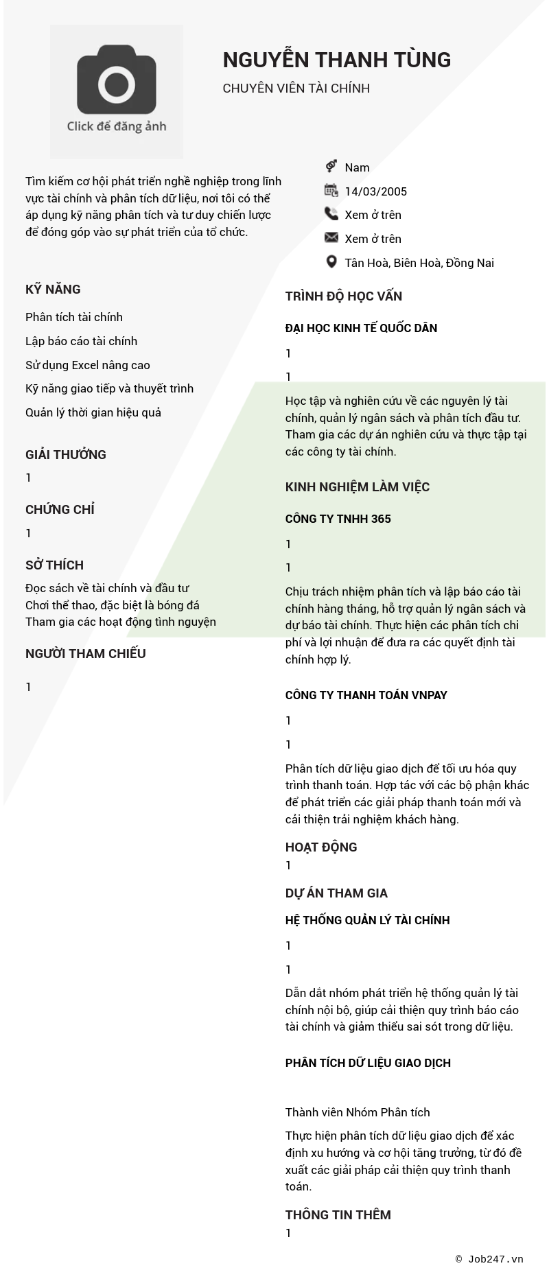 CV ứng viên