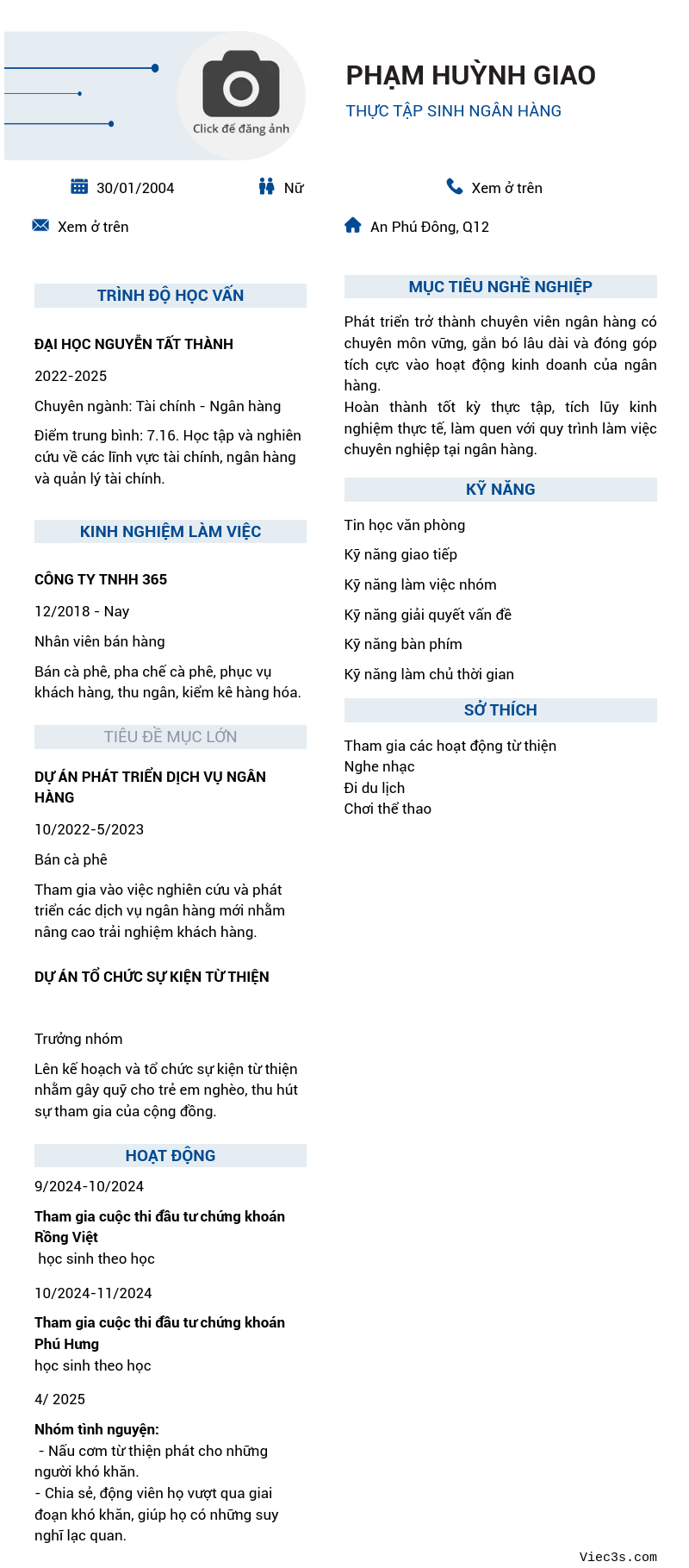 CV ứng viên