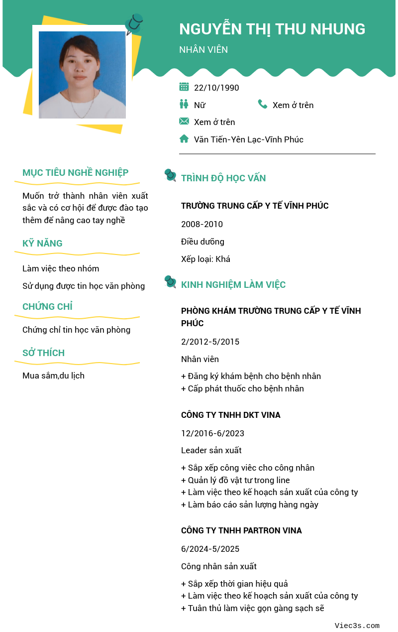 CV ứng viên