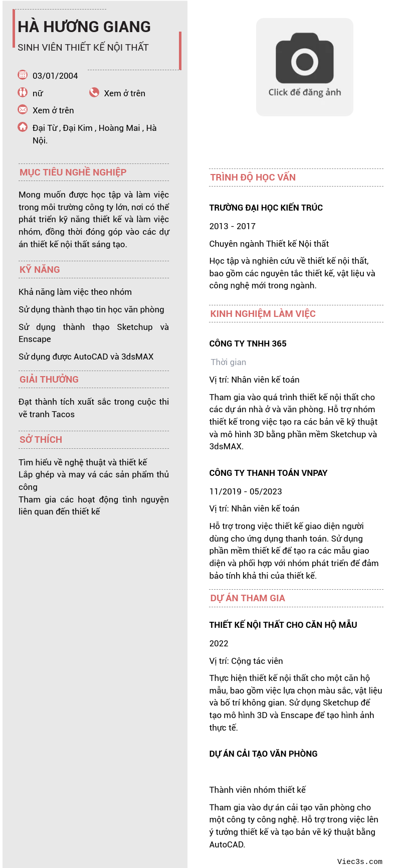 CV ứng viên