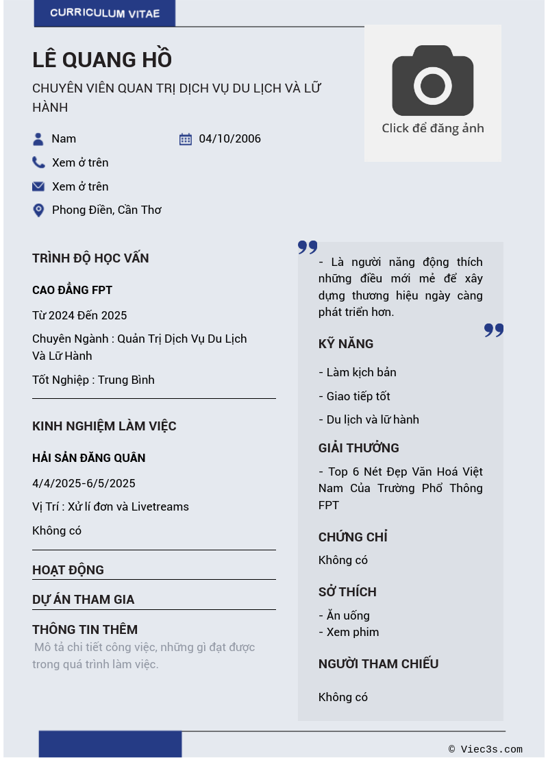 CV ứng viên