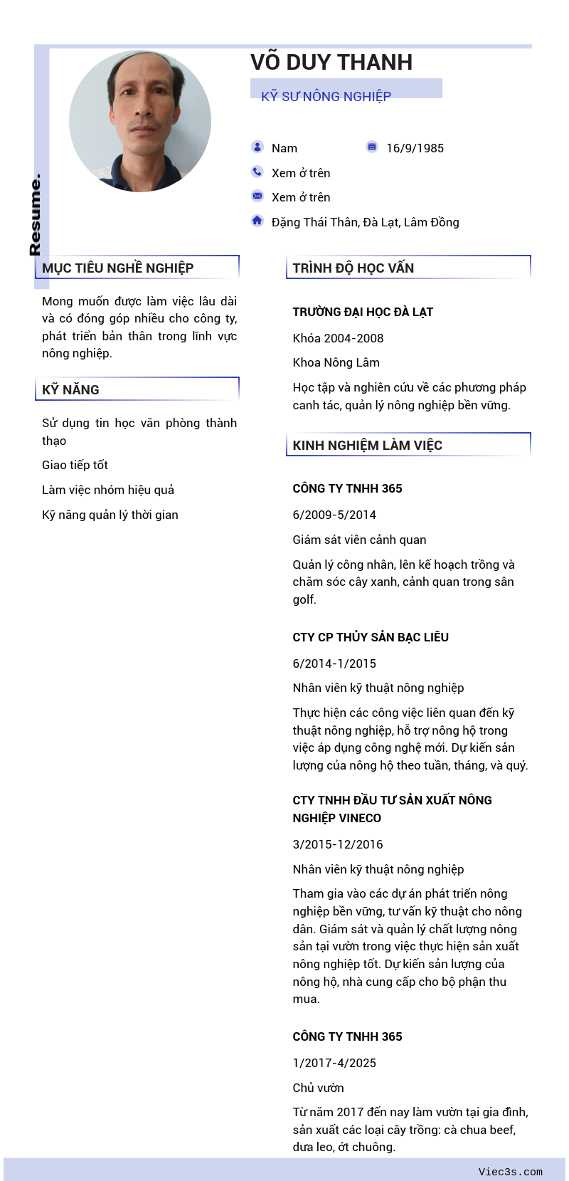 CV ứng viên
