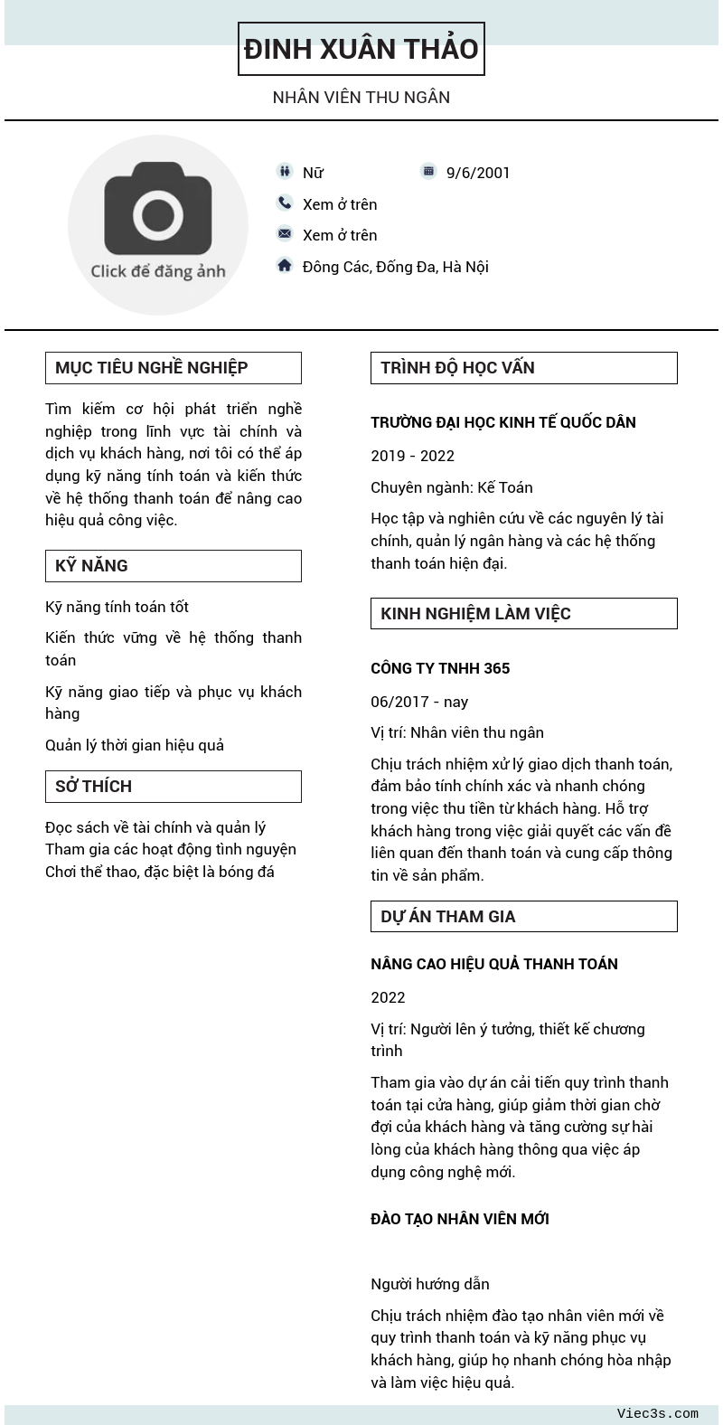CV ứng viên