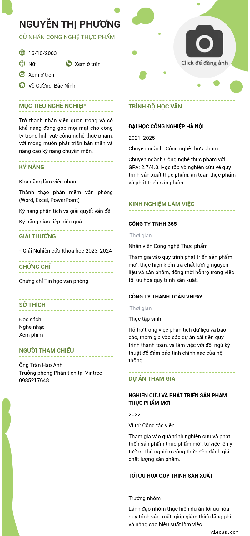 CV ứng viên
