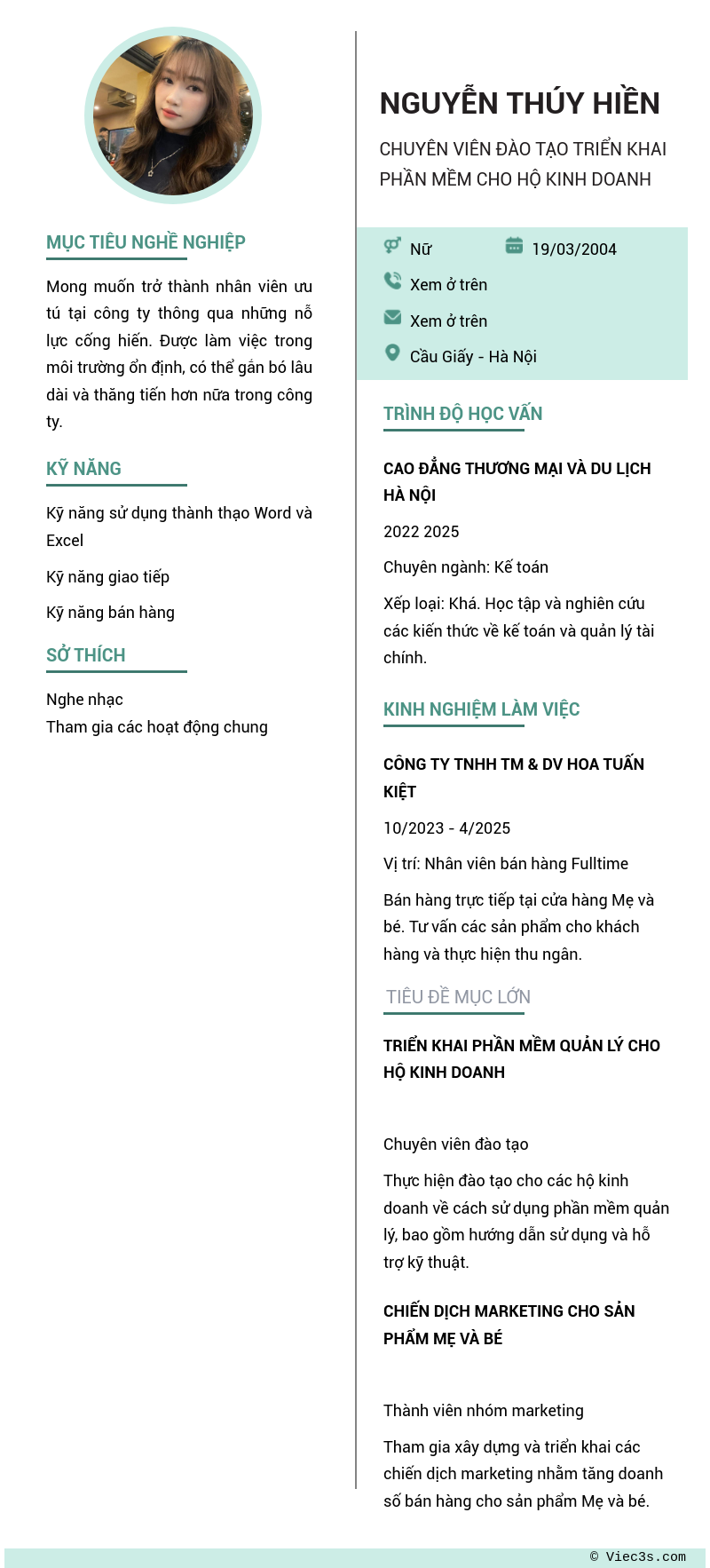 CV ứng viên