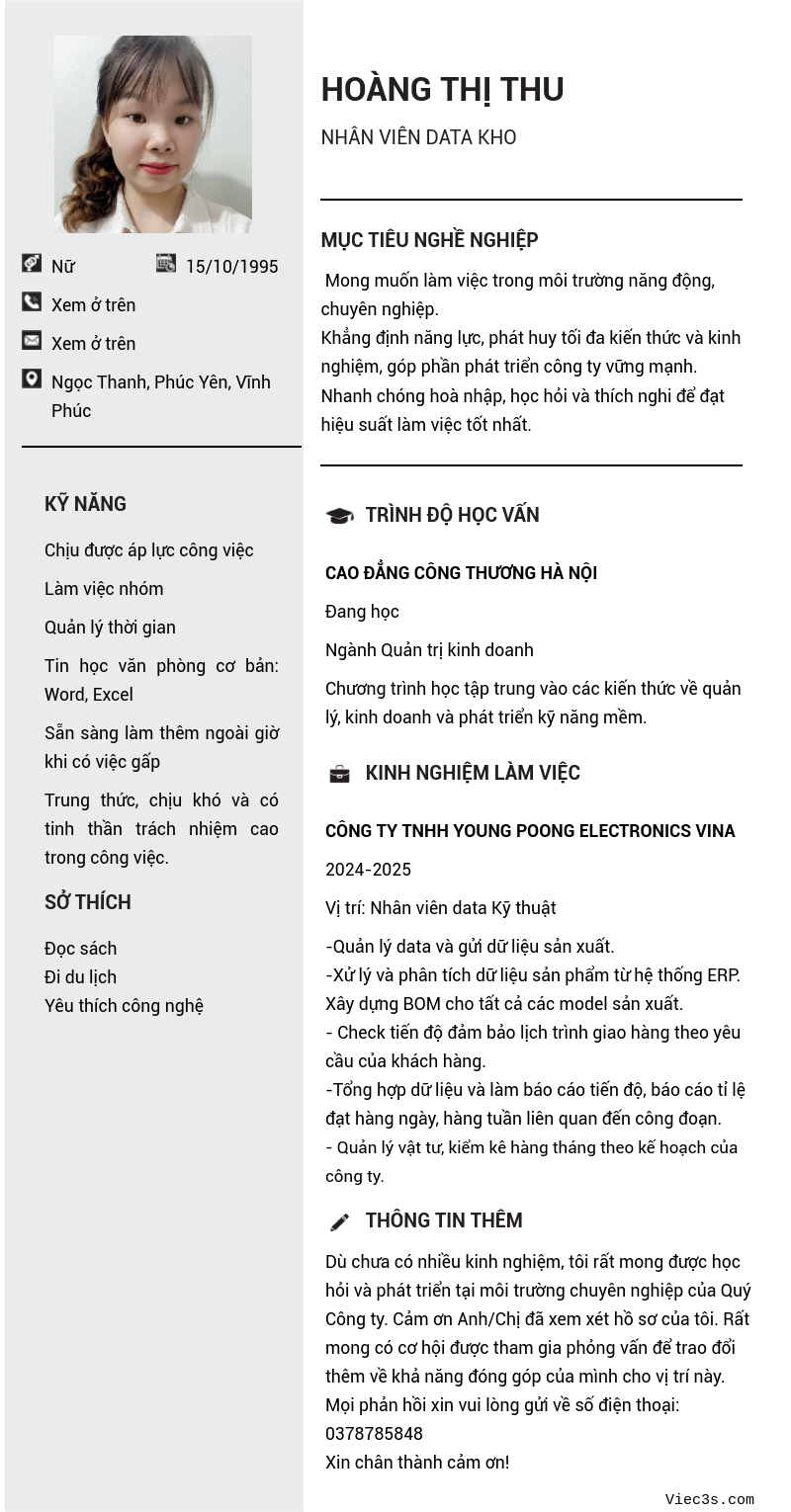 CV ứng viên