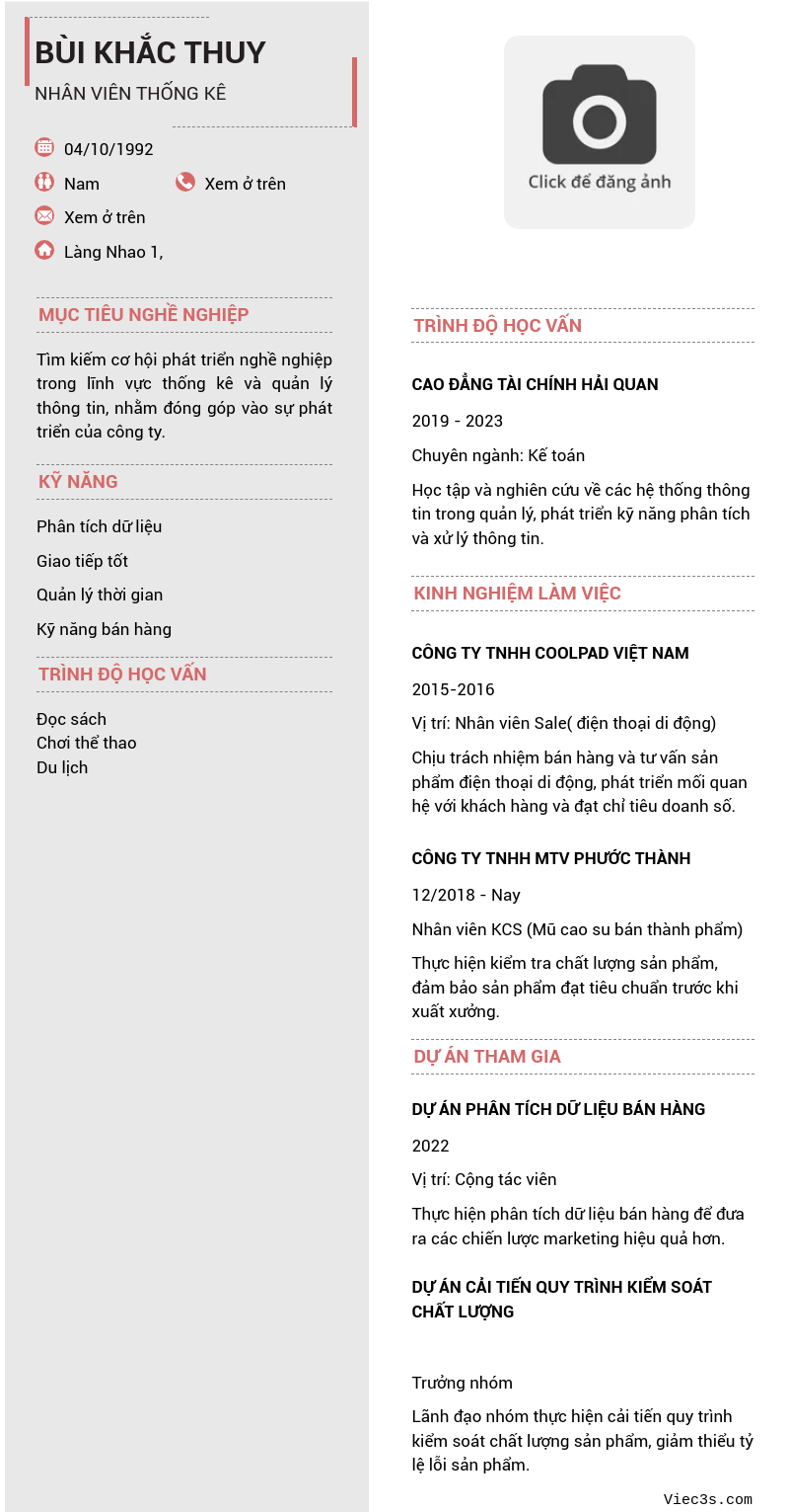 CV ứng viên