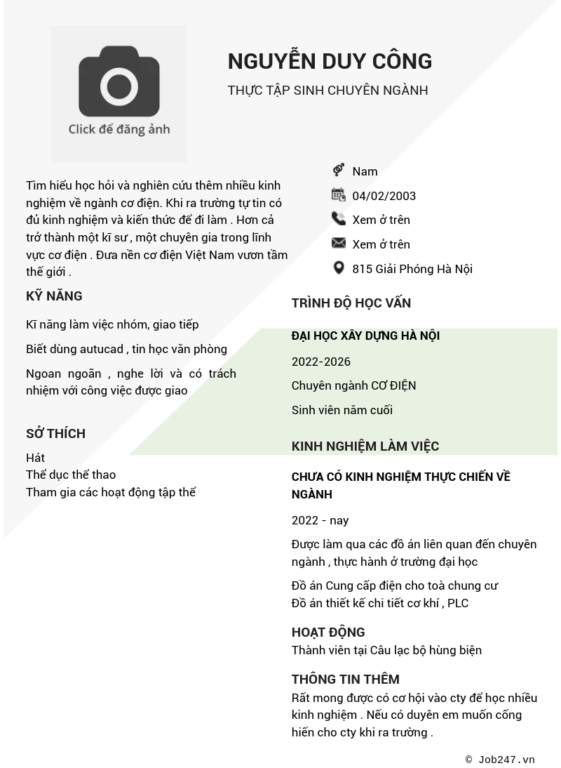 CV ứng viên