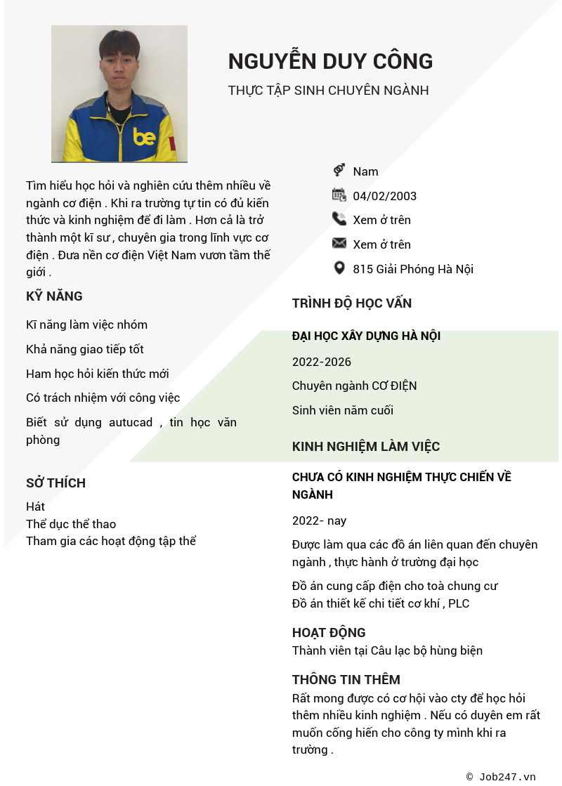 CV ứng viên