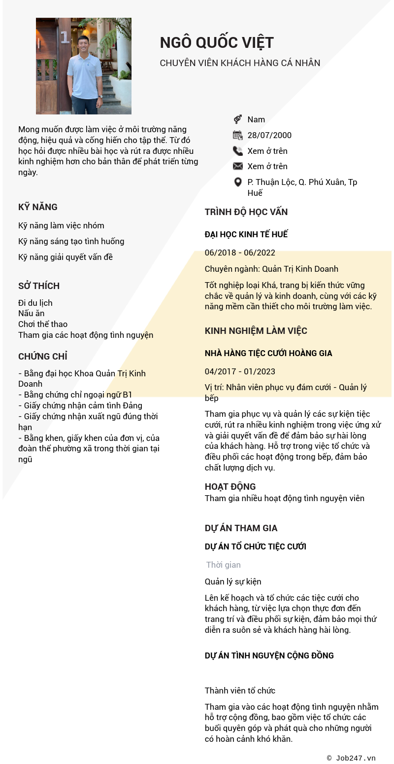 CV ứng viên