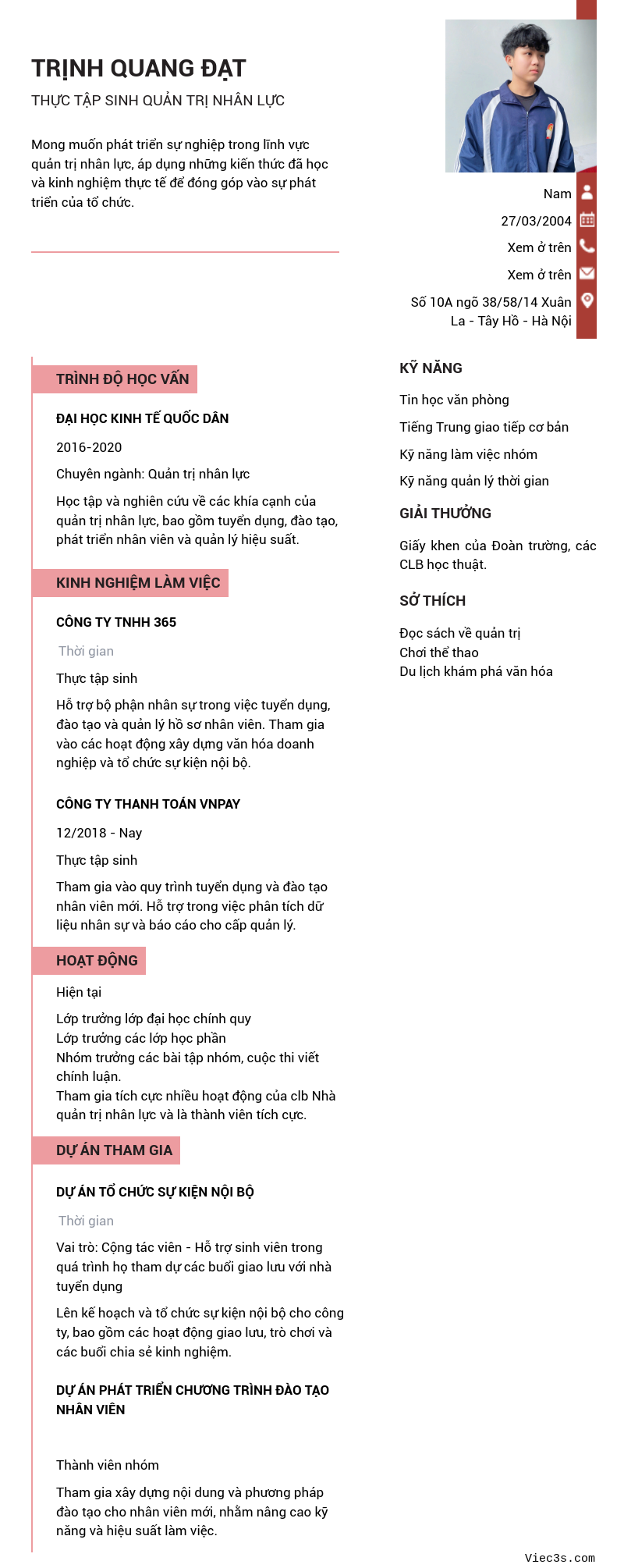 CV ứng viên