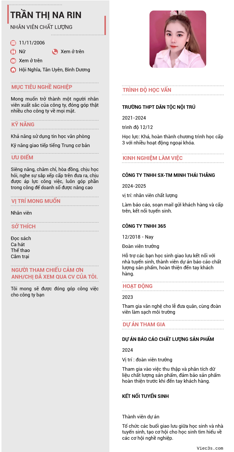 CV ứng viên