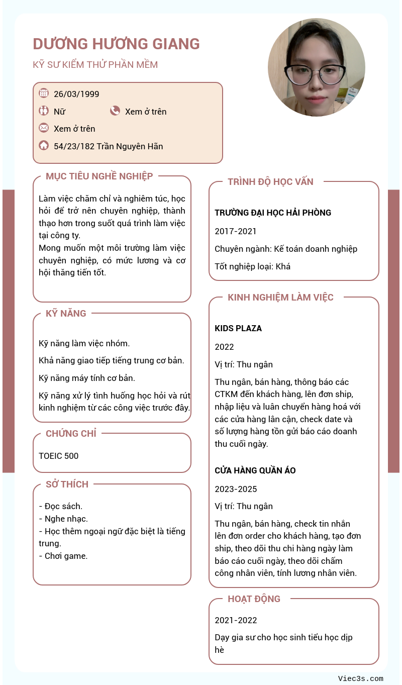 CV ứng viên