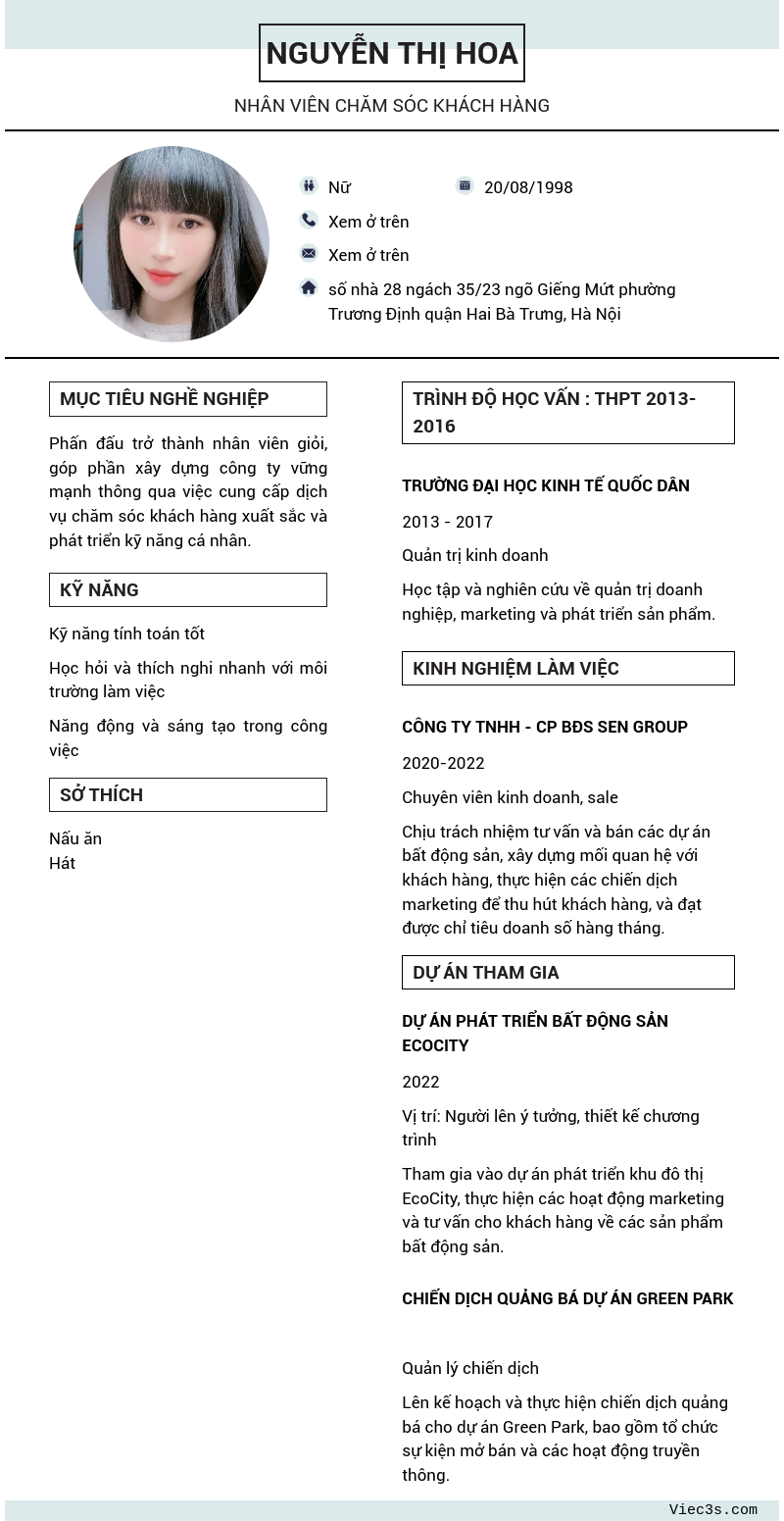 CV ứng viên