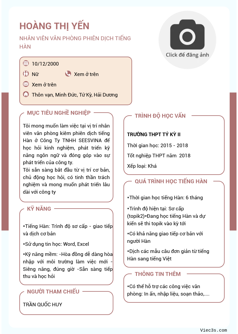 CV ứng viên