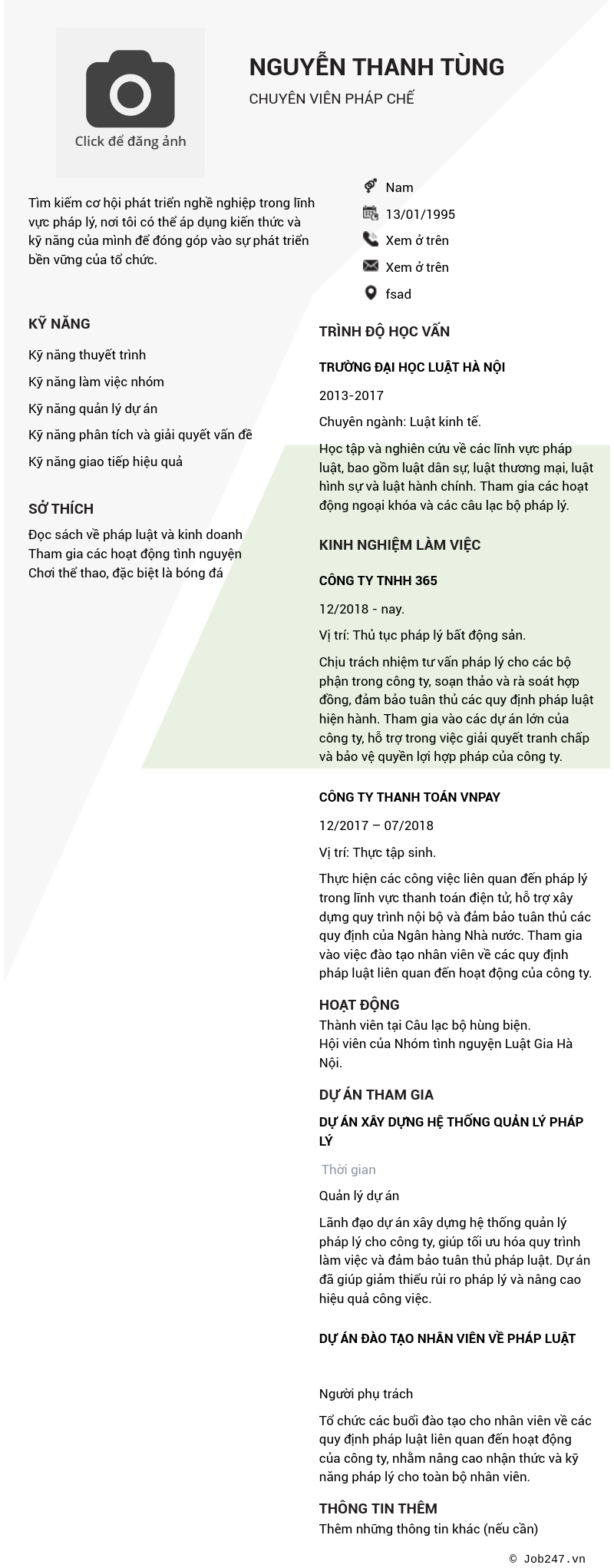 CV ứng viên