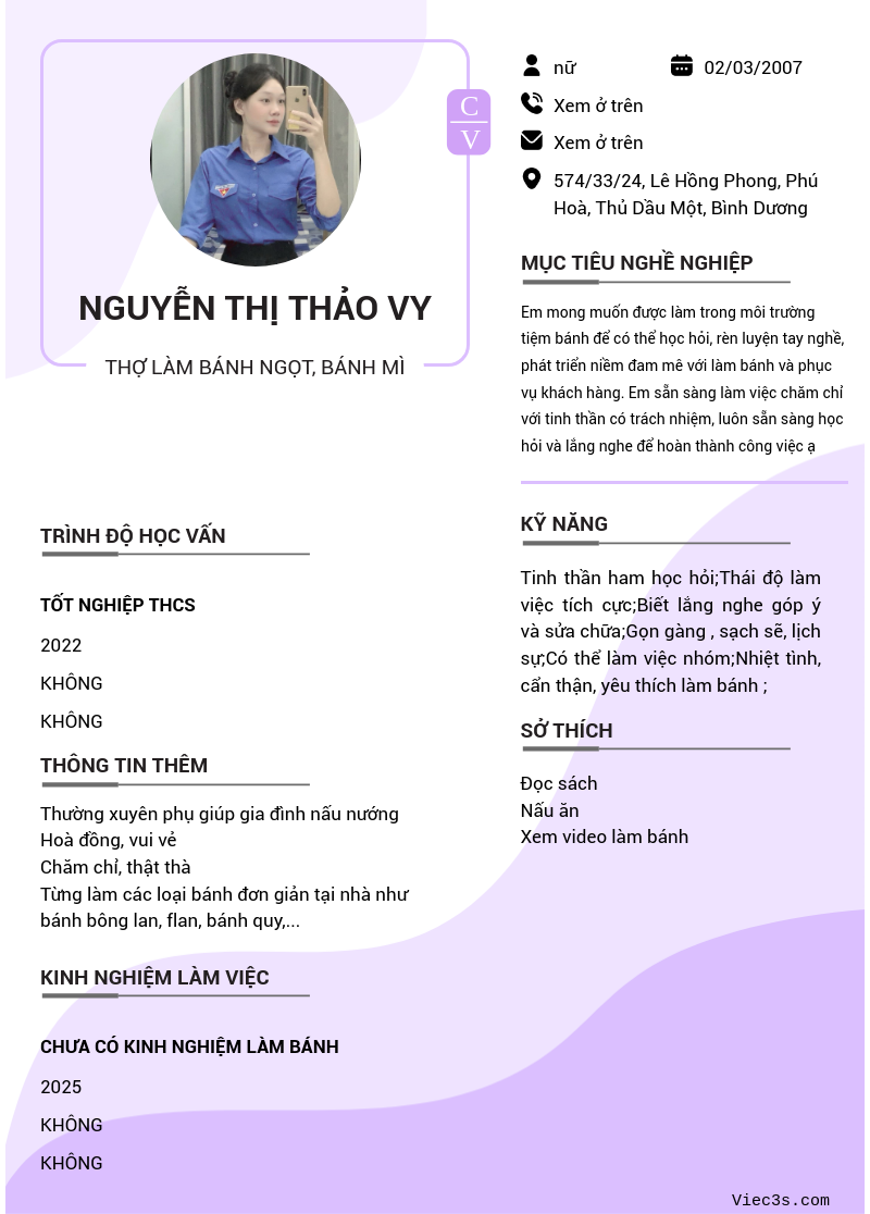 CV ứng viên