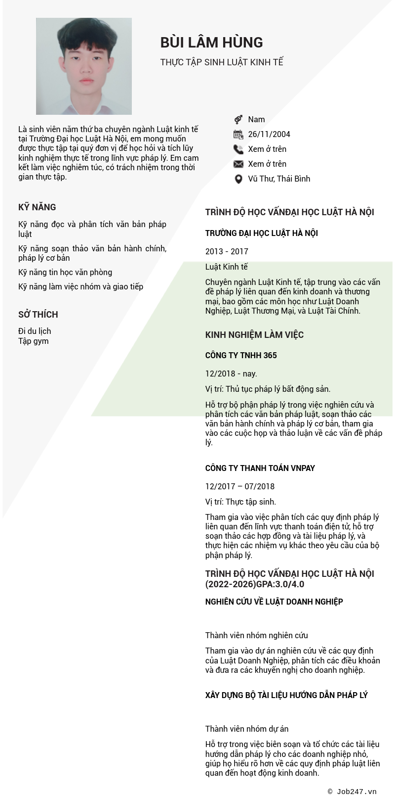 CV ứng viên