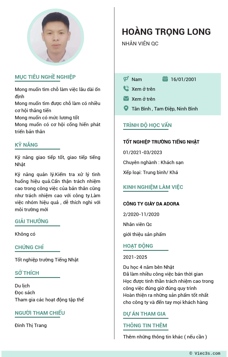 CV ứng viên