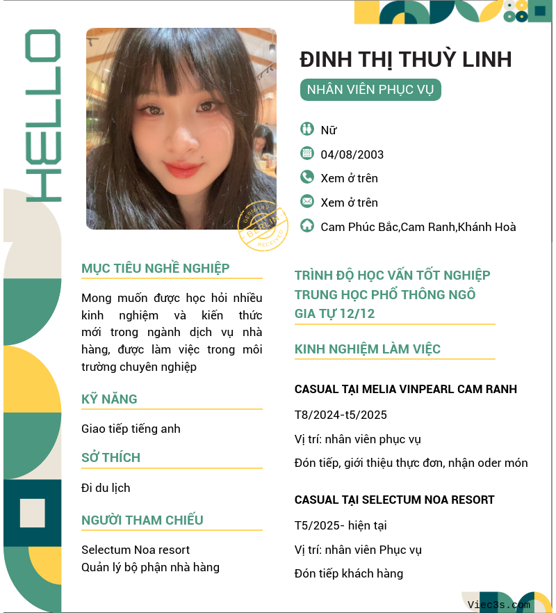CV ứng viên
