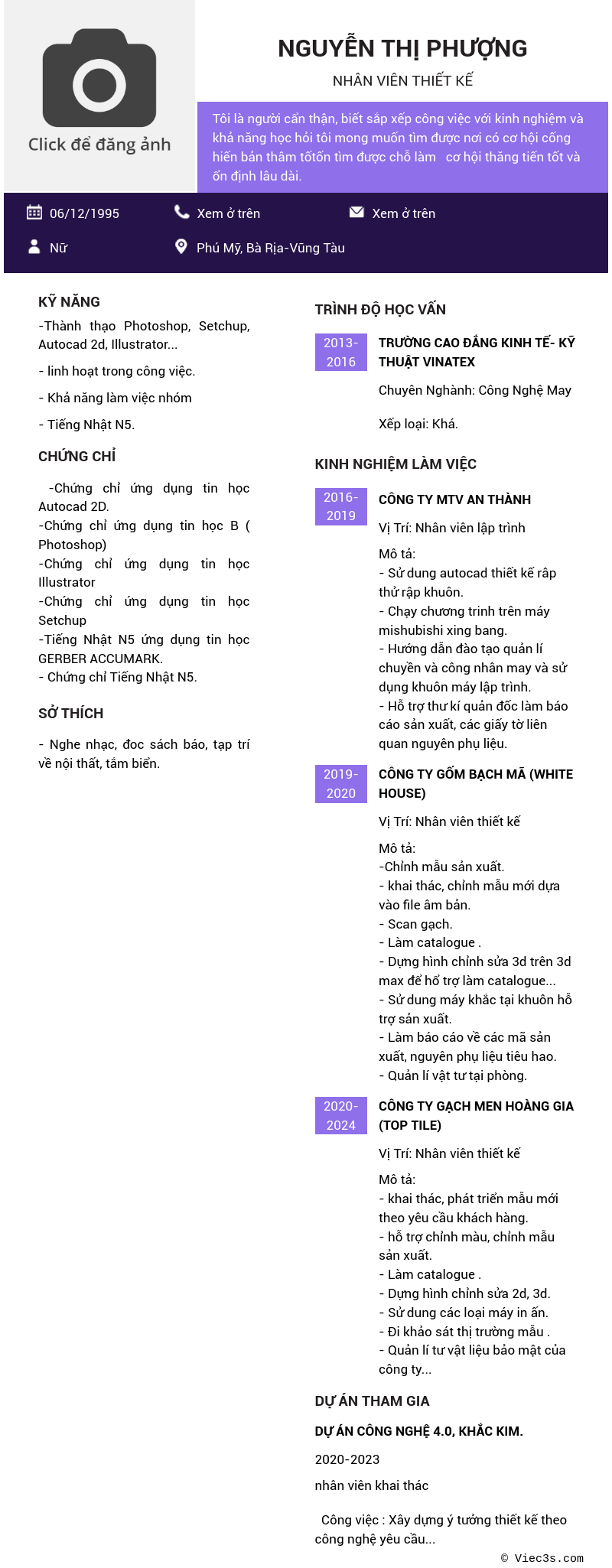 CV ứng viên