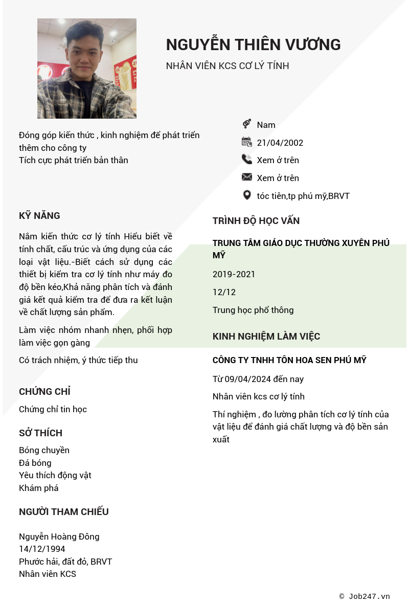 CV ứng viên