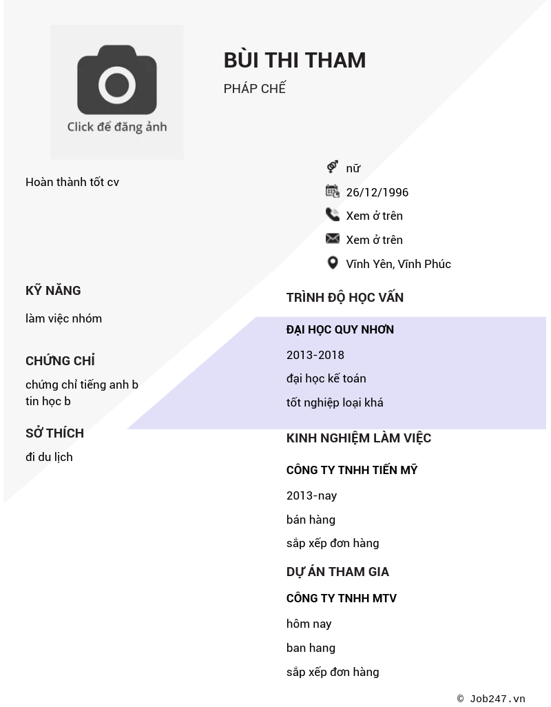 CV ứng viên