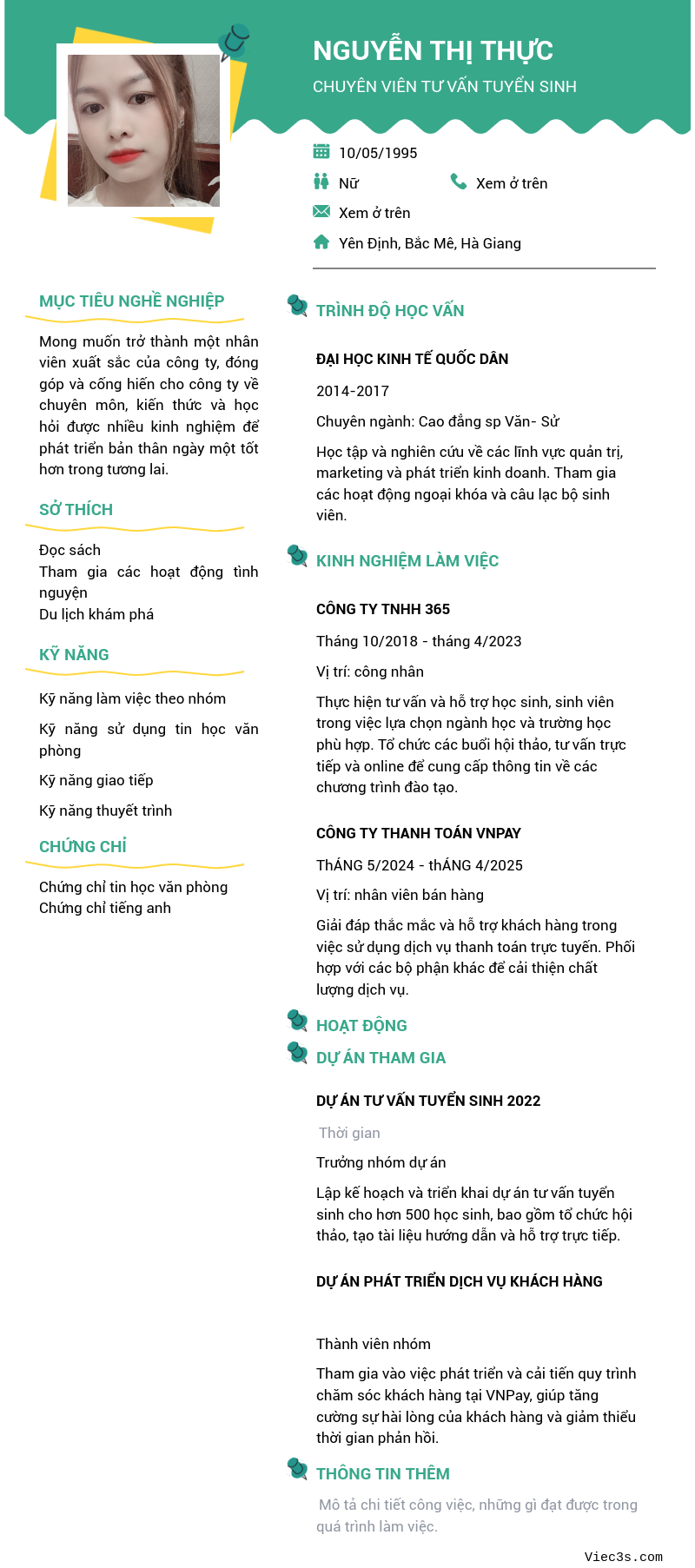 CV ứng viên