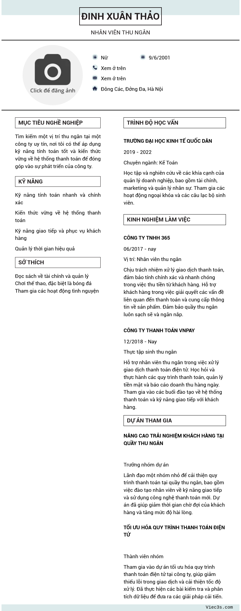CV ứng viên