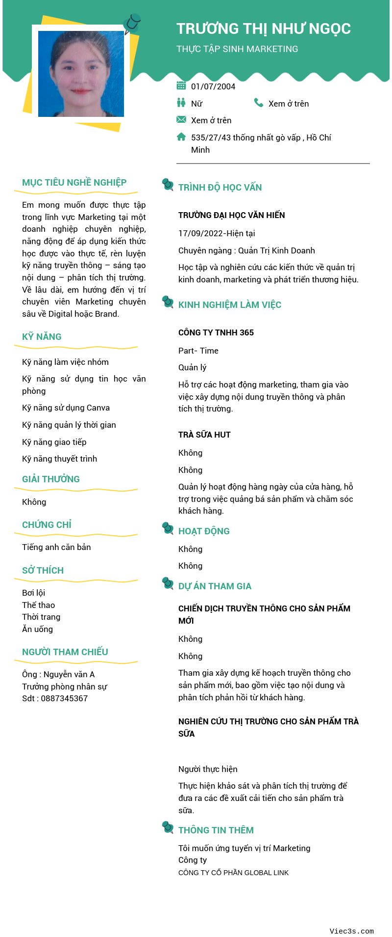 CV ứng viên